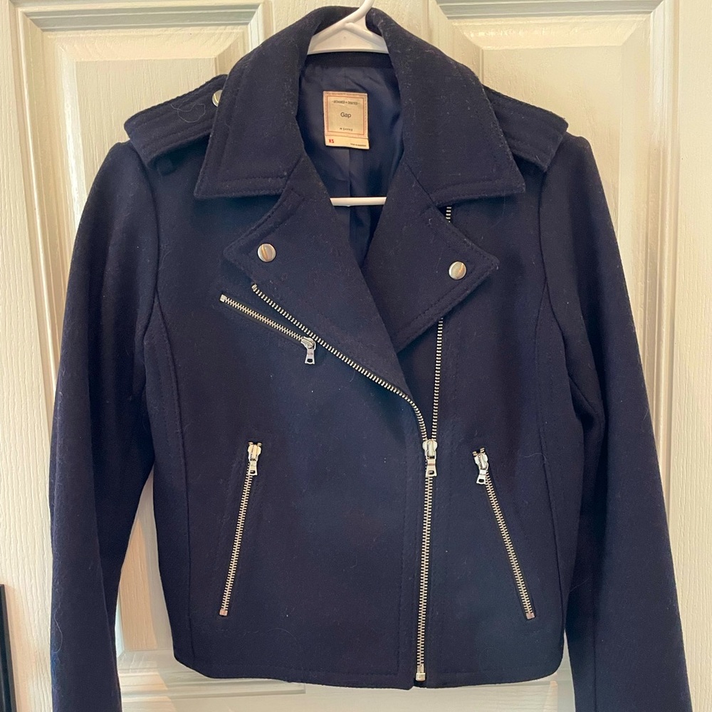 Gap Wool Biker Jacket Pea Coat